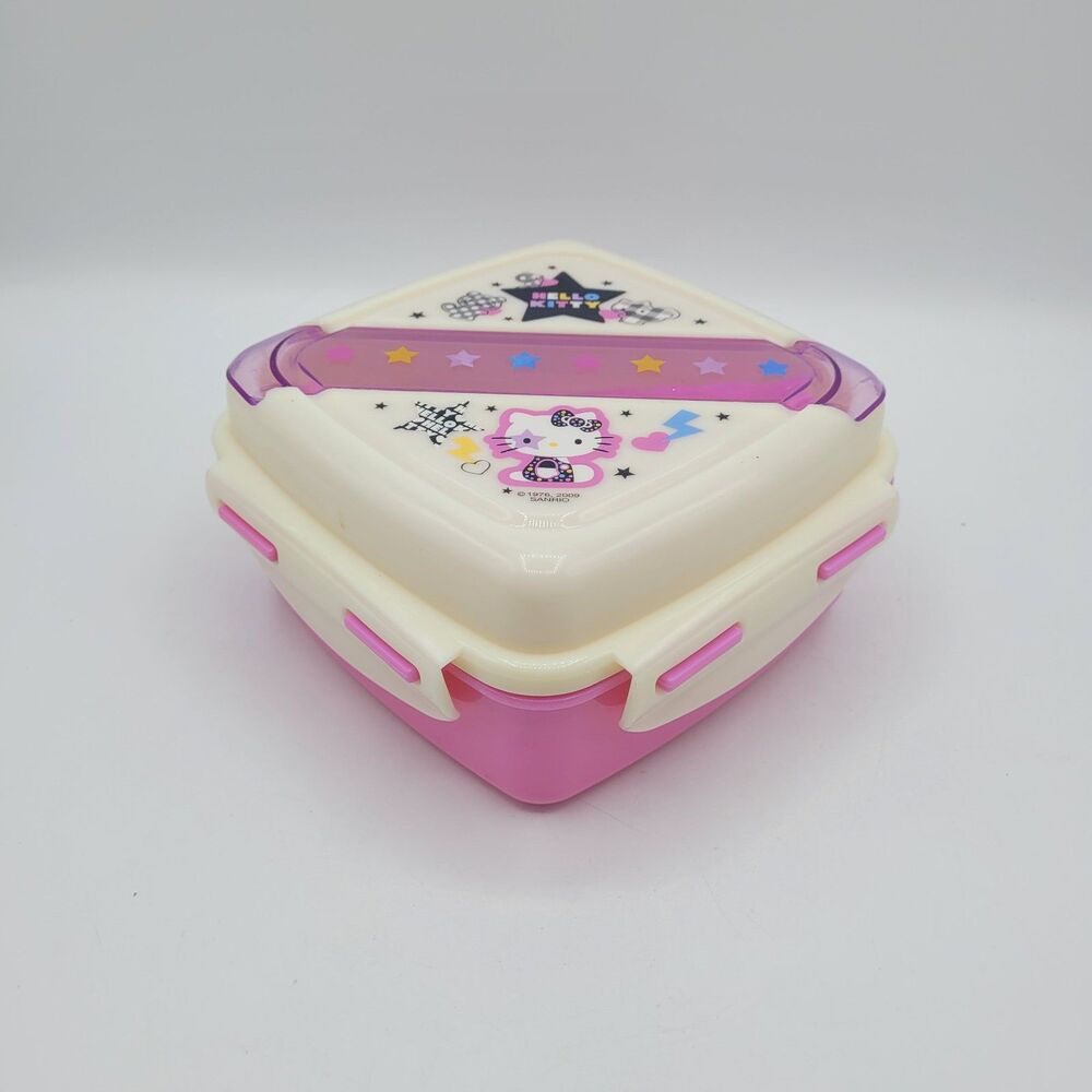 Sanrio Hello Kitty Lunch Box Container W/ Spoon Fork 2009 - Picture 3 of 8